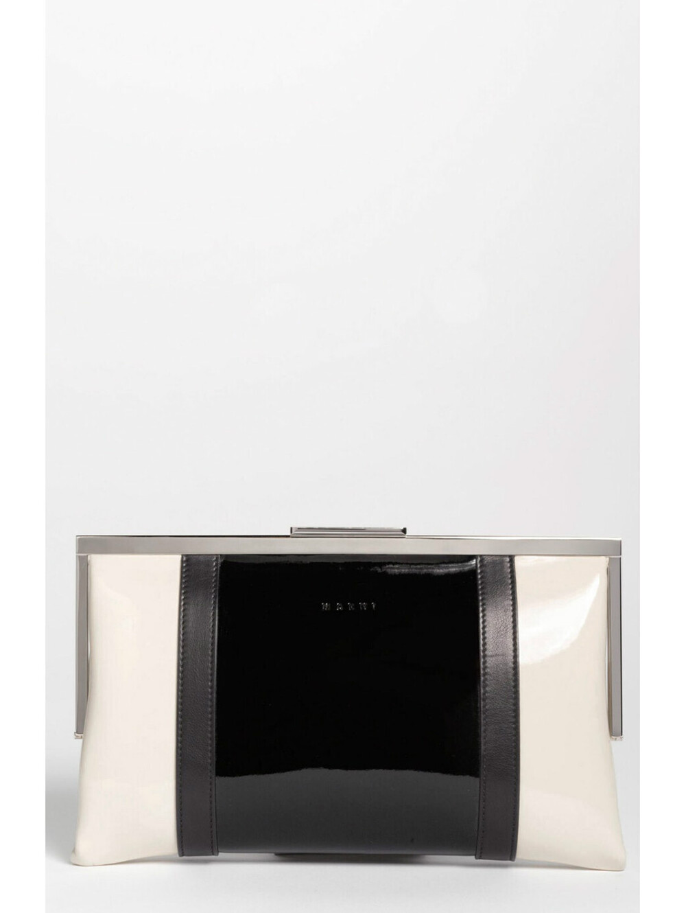 Marni Black Bicolor Frame Clutch NEW